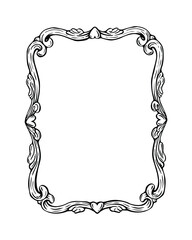 Vintage Frame Gentle Strokes Black Line Drawing Vector 