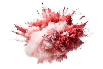 explosion powder 3d rendring isolated on white background. Generative AI. - obrazy, fototapety, plakaty