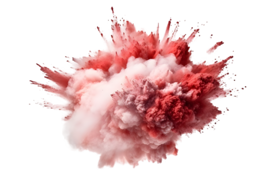 explosion powder 3d rendring isolated on white background. Generative AI.