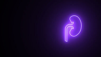 Glowing neon line Human kidney icon isolated on black background. neon kidney sign. kidney disease medical neon icon. kidneys neon sign, modern glowing banner design, colorful modern design trends.