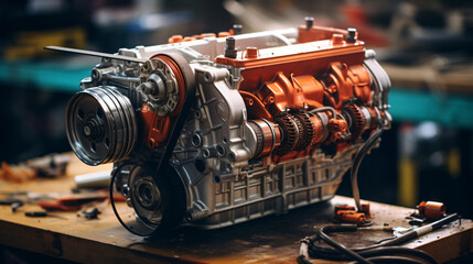 Powered car hybrid engine