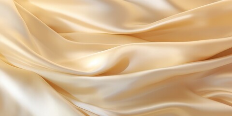 Gentle and lustrous backdrop of swirling, wavy patterns on soft, shiny satin silk material - an abstract textile fabric texture suitable for showcasing products or adding text elements.