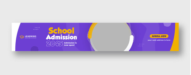 school admission web banner, education or back-to-school social media web banner template