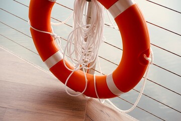 Life belt, life buoy, life ring.
