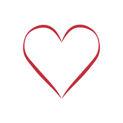 Drawn heart on white background. Valentine's Day celebration