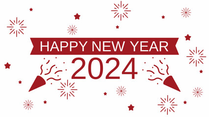 Fototapeta na wymiar Happy new year 2024 background. New year vector background for event, festival, card or decoration. Background for new year celebration in december