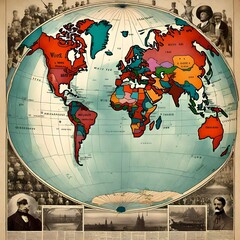 world map with globe