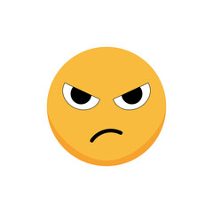 Dissatisfied smiley.. Cartoon emoji. Flat vector