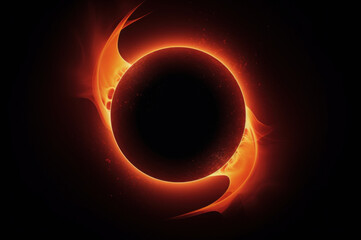 Solar Eclipse illustration with room for text created with Generative AI technology