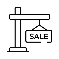 Check this admirable icon of sale signboard hanging on the pole, Vector illustration