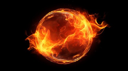 a circle of fire with flames - Powered by Adobe