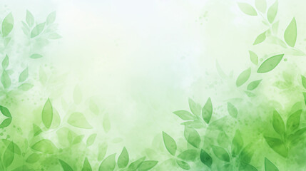 Green watercolor foliage abstract background
