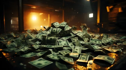 Foto op Plexiglas a pile of money on a table © Stocarp