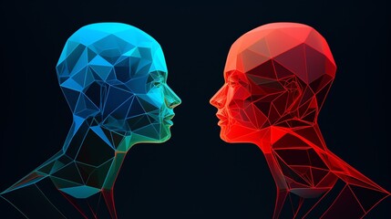 a face to face of a man and woman