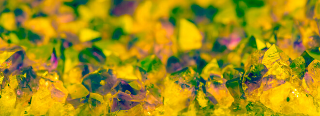 Multi-colored crystal mineral stone. Gems. Mineral crystals in the natural environment. Texture of precious and semiprecious stones. shiny surface of precious stone