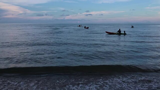 Lonely Boat At Sea Shore At  uf ternoon In The Water,video,