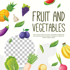 Fruit and vegetable social media post template