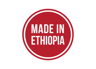 Made in Ethiopia red vector banner illustration isolated on white background