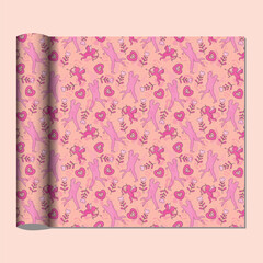 Vector Valentine's day have a seamless pattern. Vector fabric texture for textile print, wrapping paper, gift cards, and wallpaper flat design.