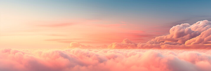 sky with soft hues of peach fuzz color, creating a tranquil and beautiful background. - obrazy, fototapety, plakaty