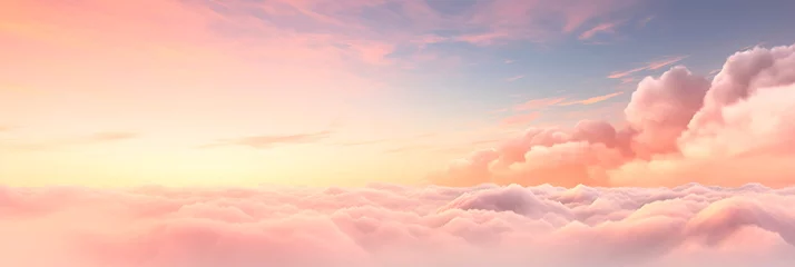 Fotobehang sky with soft hues of peach fuzz color, creating a tranquil and beautiful background. © Maximusdn