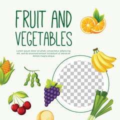Fruit and vegetable social media post template