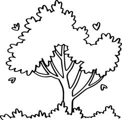 decoration hand drawn tree illustration.