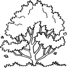 decoration hand drawn tree illustration.