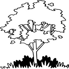Obraz premium decoration hand drawn tree illustration.
