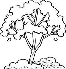 decoration hand drawn tree illustration.
