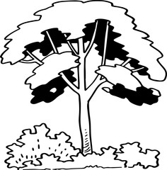 decoration hand drawn tree illustration.