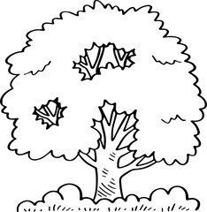 decoration hand drawn tree illustration.