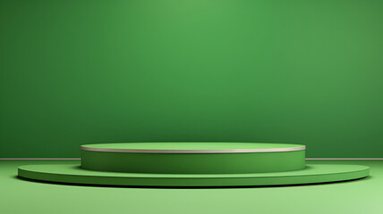 empty plate on green background generated by AI