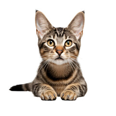 A cat cutout. Home pet animal dicut ,isolated on white and transparent background.