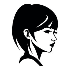 Girl black icon on white background