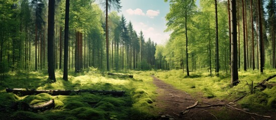 Panoramic view of a forest during summer.