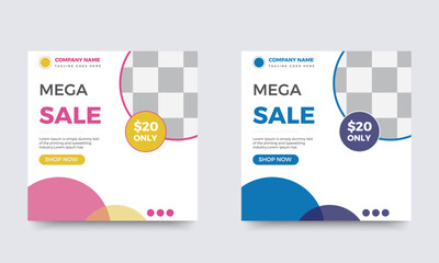 sale banner with discount template design