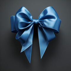 blue bow with black background ribbon generated by AI