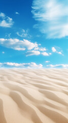 青く美しい空と白い雲　砂漠のイメージ背景素材