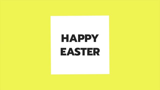 Celebrate Easter with this cheerful image! A minimalist design features crisp black letters spelling out Happy Easter against a vibrant yellow backdrop