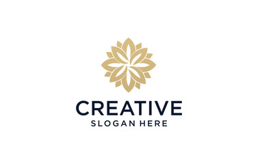 elegant minimalist flower logo design
