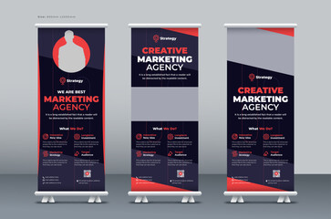 Corporate business roll up banner, marketing agency roll up banner, pull up banner, or x banner print template - obrazy, fototapety, plakaty