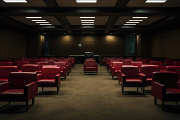 Fototapeta premium corporate office room with empty seats , luxury office room decoration for business purpose Ai generator