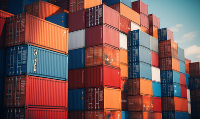 Fototapeta premium container cargo freight containers