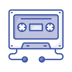 An icon of cassette in modern style, multimedia device vector
