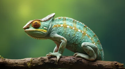 Tuinposter a chameleon on a branch © Alexei