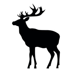 Deer black icon on white background