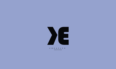 Alphabet letters Initials Monogram logo KE EK K E