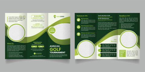 Golf tournament Trifold brochure design and creative layout template