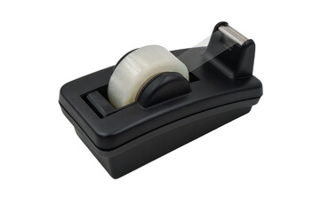 Adhestive tape with black cut dispenser which is office stationery or equipment in png format